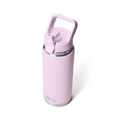 Cherry Blossom | YETI 26oz Bottle With Straw Lid Image Showing Angled Top View, With Straw Up.