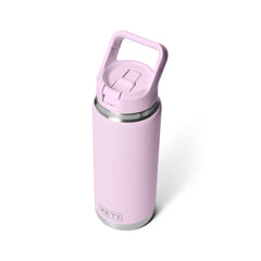 Cherry Blossom | YETI 26oz Bottle With Straw lid Image Showing Angled Top View, With The Straw Down.