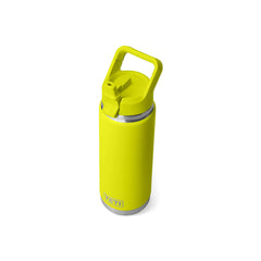 Firefly Yellow | YETI Rambler 26oz Bottle With Straw Lid Image Showing Top View With The Straw Up.
