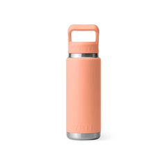 Lowcountry Peach | YETI Rambler 26oz Bottle With Straw Lid Image Showing Back View.