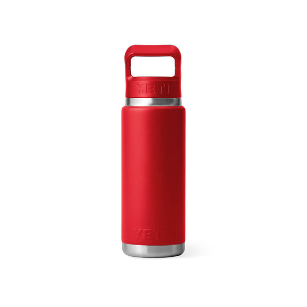 Rescue Red |  YETI 26oz Bottle With Straw Lid Image Showing Image Showing Back View.