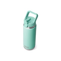 Seafoam | YETI Rambler 26oz Bottle With Straw Lid Image Showing Top View With Straw Up.