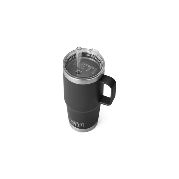 Black | YETI 35oz Mug With Straw Lid Image Showing Top View.