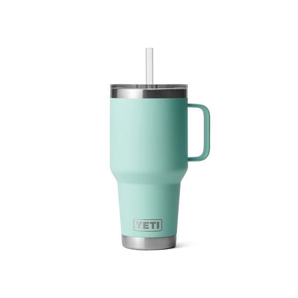 Seafoam | YETI Rambler 35oz Mug With Straw Lid Image Showing No Logos Or Titles.