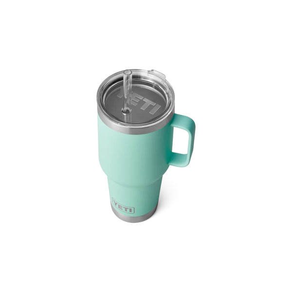 Seafoam | YETI 35oz Mug With Straw Lid Image Showing Top View.