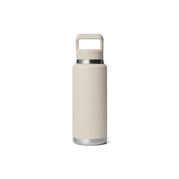 Cape Taupe | YETI 36oz Rambler With Straw Lid Image Showing Back View.
