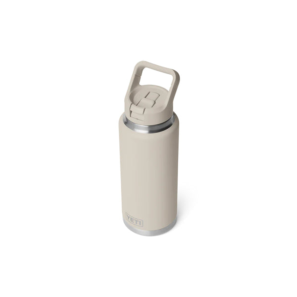 Cape Taupe | YETI 36oz Rambler With Straw Lid Image Showing Top View With Sipper Down.