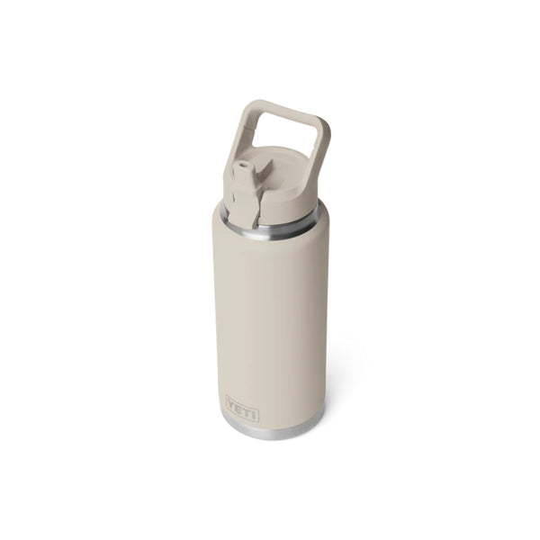 Cape Taupe | YETI 36oz Rambler With Straw Lid Image Showing Top View With Sipper Up.