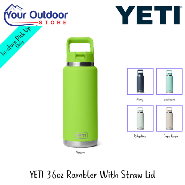 YETI 36oz Rambler With Straw Lid | Hero Image Showing All Logos, Titles And Variants.