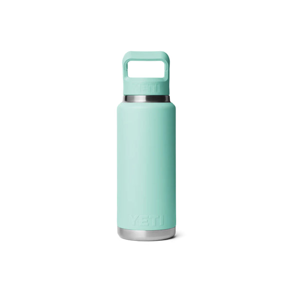 Seafoam | YETI 36oz Rambler With Straw Lid Image Showing Back View.