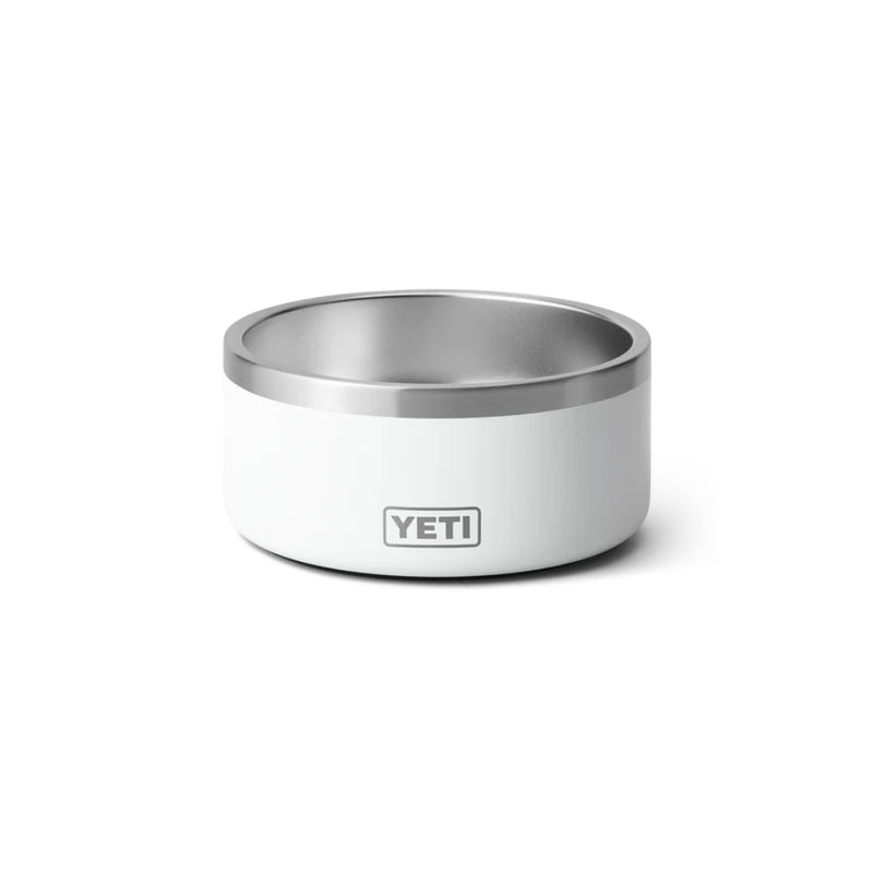 White | Yeti Boomer 4 Dog Bowl. Front View.