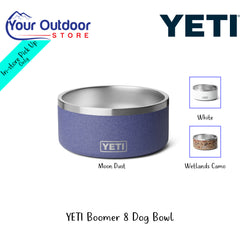 YETI Boomer 8 Dog Bowl | Hero Image Showing All Logos, Titles And Variants.
