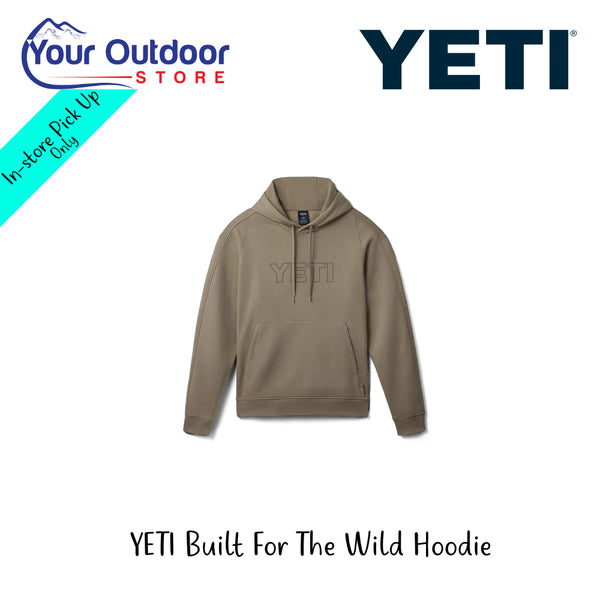 YETI Built For The Wild Hoodie | Hero Image Showing All Logos And Titles.