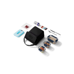 Black / 6L | YETI Daytrip Insulated Lunch Bag Image Showing Top View Of What Can Fit In The Lunch Bag.