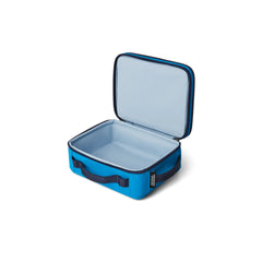 Big Wave Blue | YETI Daytrip Insulated Lunch Box Image Showing Angled Front View, Lid Open.