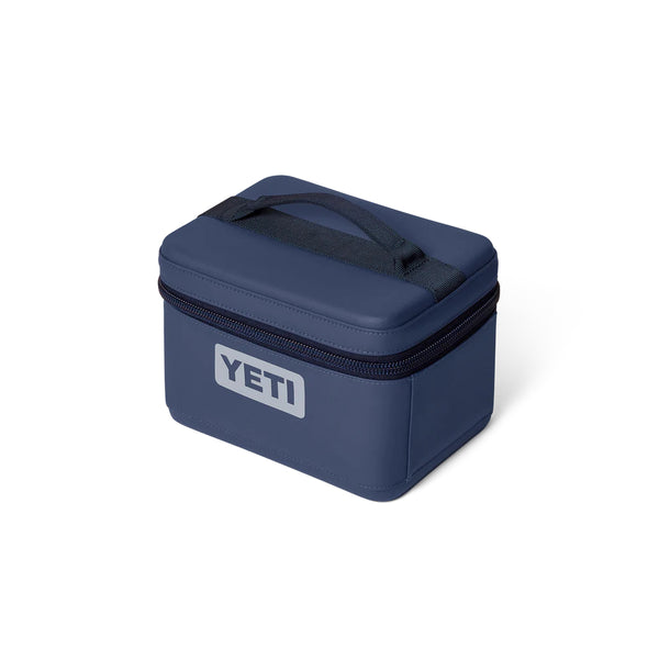 Navy |YETI Daytrip Insulated Snack Box 3L Image Showing Angled Side View.
