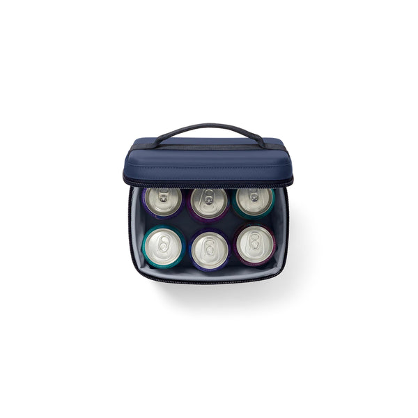 Navy | YETI Daytrip Insulated Snack Box 3L Image Showing Top View, Full Of Cans.
