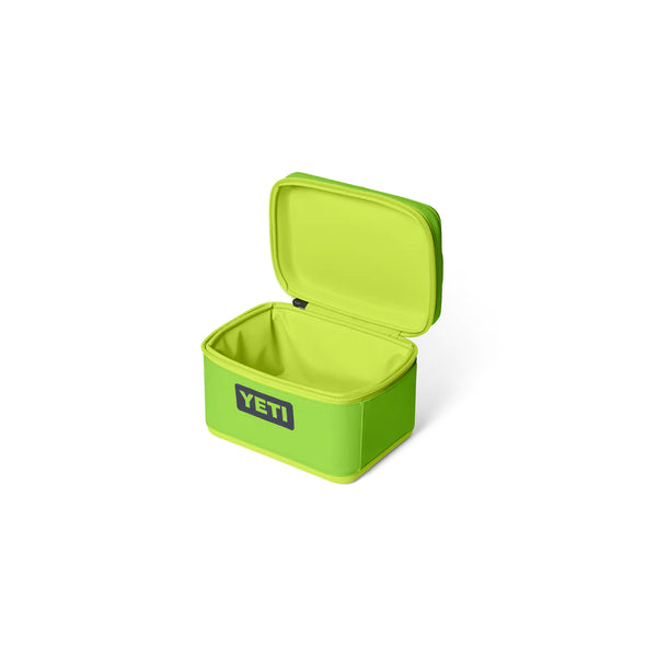 Venom | YETI Daytrip Insulated Snack Box 3L Image Showing Angled Side View With Lid Open.
