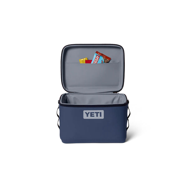 Navy | YETI Daytrip Insulated Snack Box  9L Image Showing Front View With Lid Open