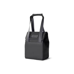 Charcoal / 14L |YETI Daytrip Insulated Tote Bag Image Showing Angled Front View, Closed With Handles Up.