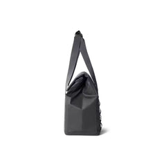 Charcoal / 14L | YETI Daytrip Insulated Tote Bag Image Showing Side View , Closed With Handles Up.