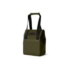 Olive / 14L | YETI Daytrip Insulated Tote Bag Image Showing Angled Side View Closed  With Handles Up.