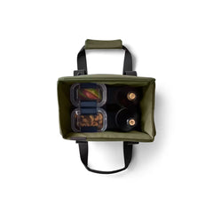 Olive / 14L | YETI Daytrip Insulated Tote Bag Image Showing Top View Open, Handles Down, Packed Full For A Day Out And About.