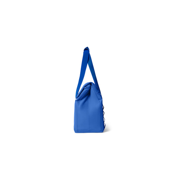 Royal Blue | YETI Daytrip Insulated Tote Bag 14L Image Showing Side View, Handles Up.