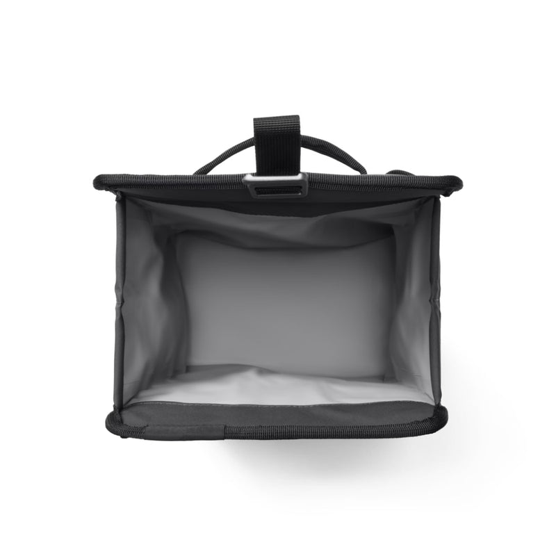 Charcoal | YETI Daytrip Lunch Bag Soft Cooler. Top View Looking Inside. 