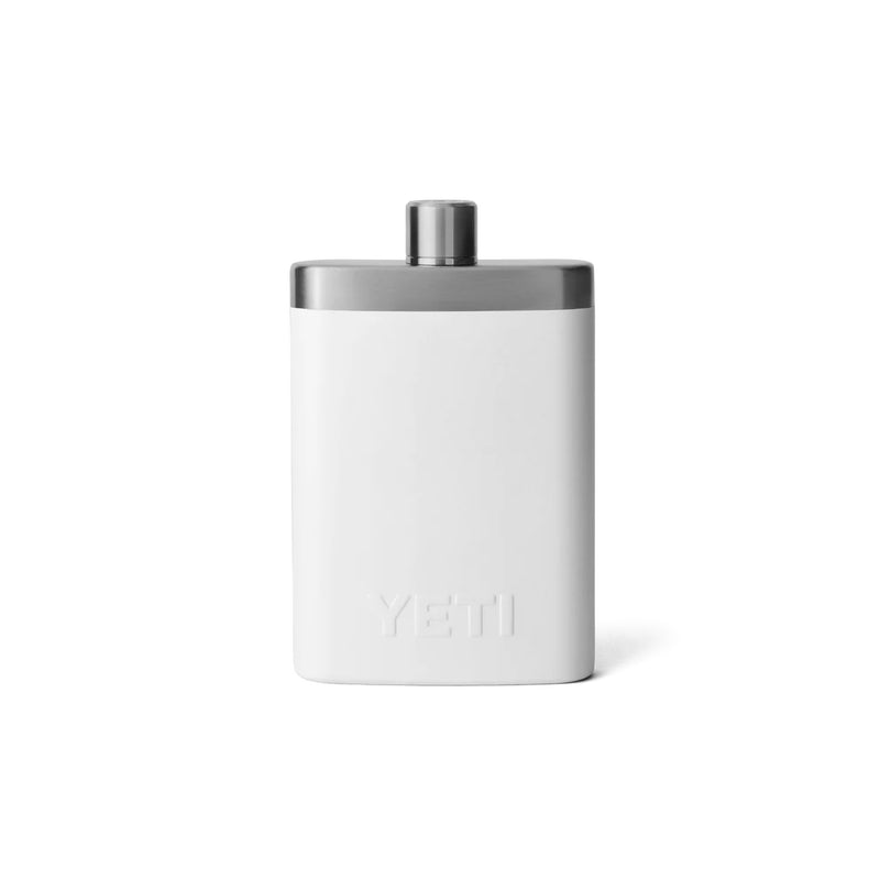 White | YETI Flask & Funnel Image Showing Back View.