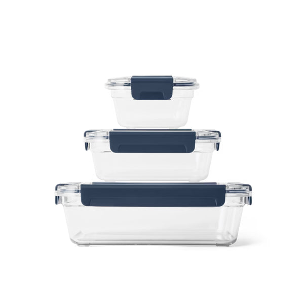 YETI Food Storage | Image Showing All Sizes Stacked On Top Of Each Other, No Logos Or Titles.