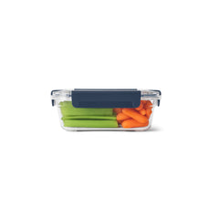 Medium | YETI Food Storage Image Showing Side View, Lid On And Food Inside Of The Container.