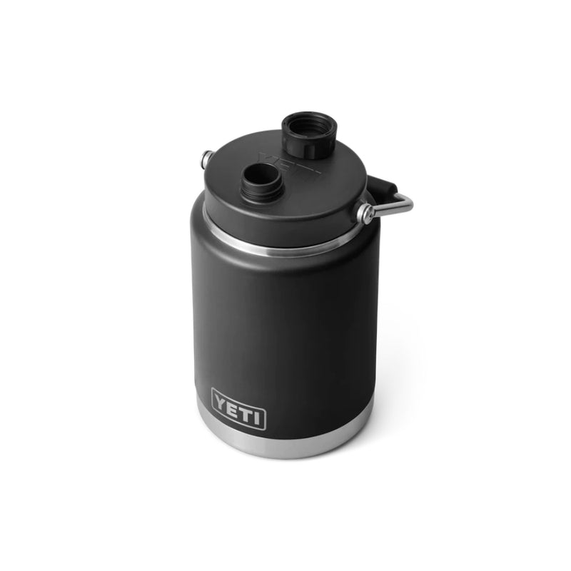 Black | YETI Half Gallon Jug. Showing Magnetic Cap Off. 