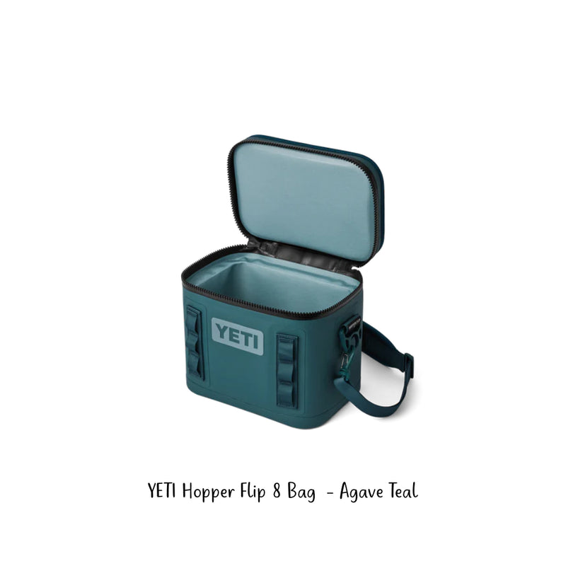Agave Teal | YETI Hopper Flip Bag - 8. Shown Open.