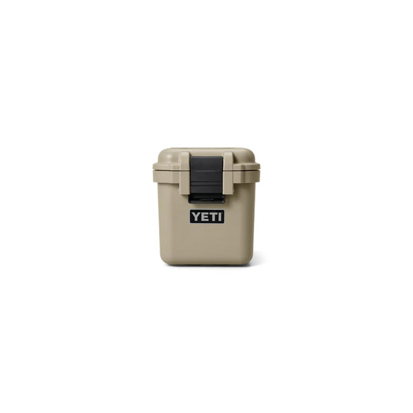 Tan | YETI Loadout GoBox 15 Image Showing Front View, Lid Down.