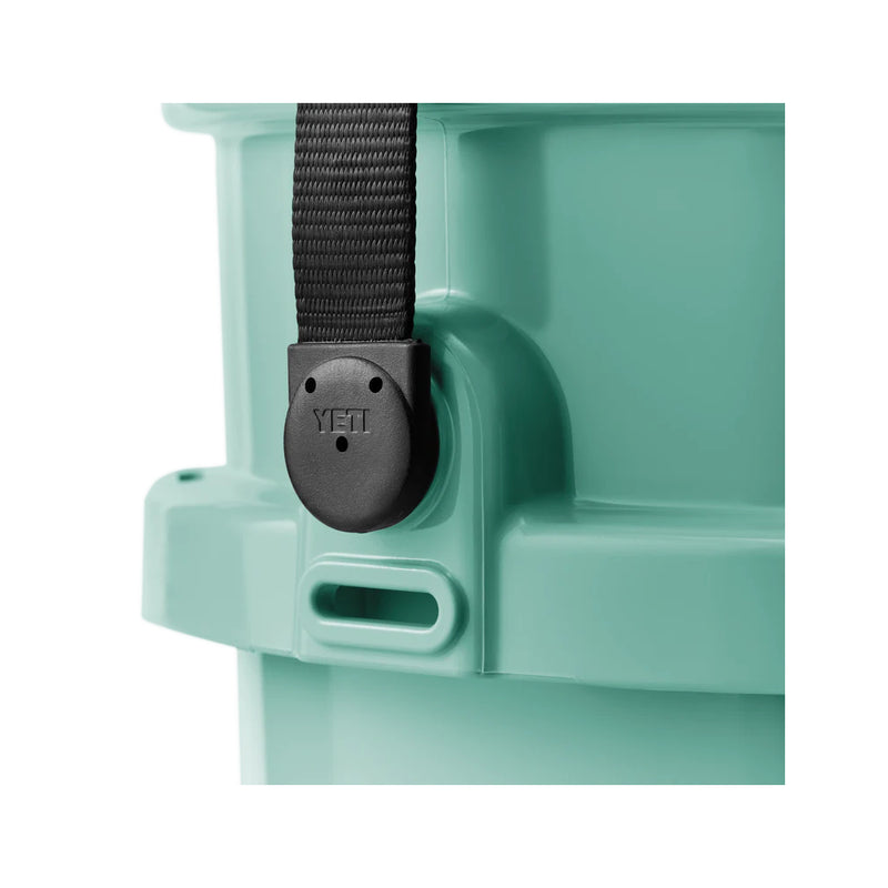 Seafoam | YETI Loadout Bucket Image Showing Close Up View Of Handle Strap And Tie Down Point.