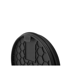 Black | YETI Loadout Bucket Swivel Seat Image Showing Close Up View Of Side Clip On The Bottom Of The Swivel Seat.