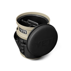Black | YETI Loadout Bucket Swivel Seat Image Showing Swivel Seat Clipped Onto The Side Of A Loadout Bucket(Loadout Bucket NOT Included).