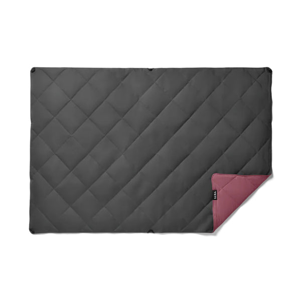 Fireside Red | YETI Lowlands Blanket. Showing backing and One Corner Folded Up. 