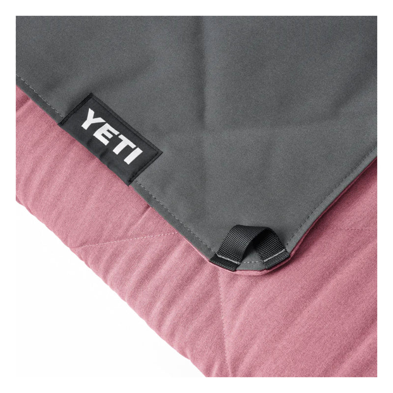 Fireside Red | YETI Lowlands Blanket. Showing Corner Tab.  