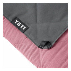 Fireside Red | YETI Lowlands Blanket. Showing Corner Tab.  