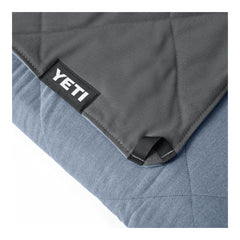 Smoke Blue | YETI Lowlands Blanket. Showing Tab on Corner. 