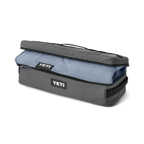 Smoke Blue | YETI Lowlands Blanket. Shown Folded in Storage Bag. 