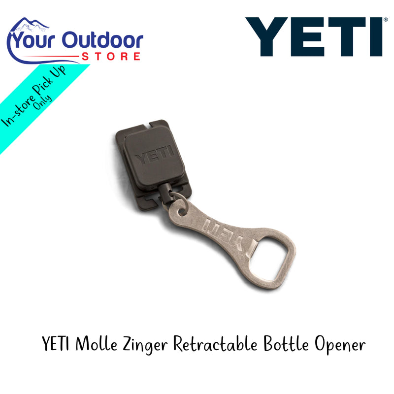 YETI Molle Zinger Retractable Bottle Opener | Hero Image Showing Logos And Titles.
