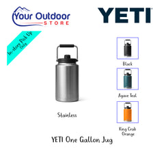 YETI One Gallon Jug. | Hero Image Showing All Variants, Logos and Titles.