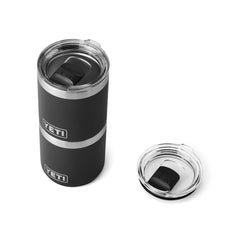 Black | YETI Rambler 10oz Lowball 2.0 Image Showing Top View Of A Stack Of Lowballs.