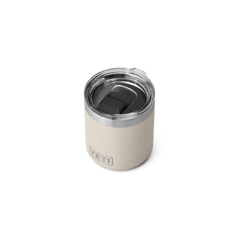 Cape Taupe | YETI Rambler 10oz Lowball 2.0 Image Showing Top View, With Lid On.