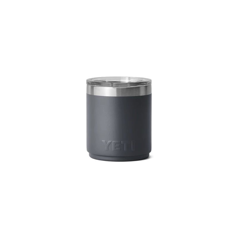 Charcoal | YETI Rambler 10oz Lowball 2.0  Image Showing Back View.