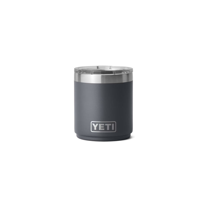 Charcoal | YETI Rambler 10oz Lowball 2.0. Front View.