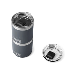 Charcoal | YETI Rambler 10oz Lowball 2.0 Image Showing Top View Of A Stack Of Lowballs.